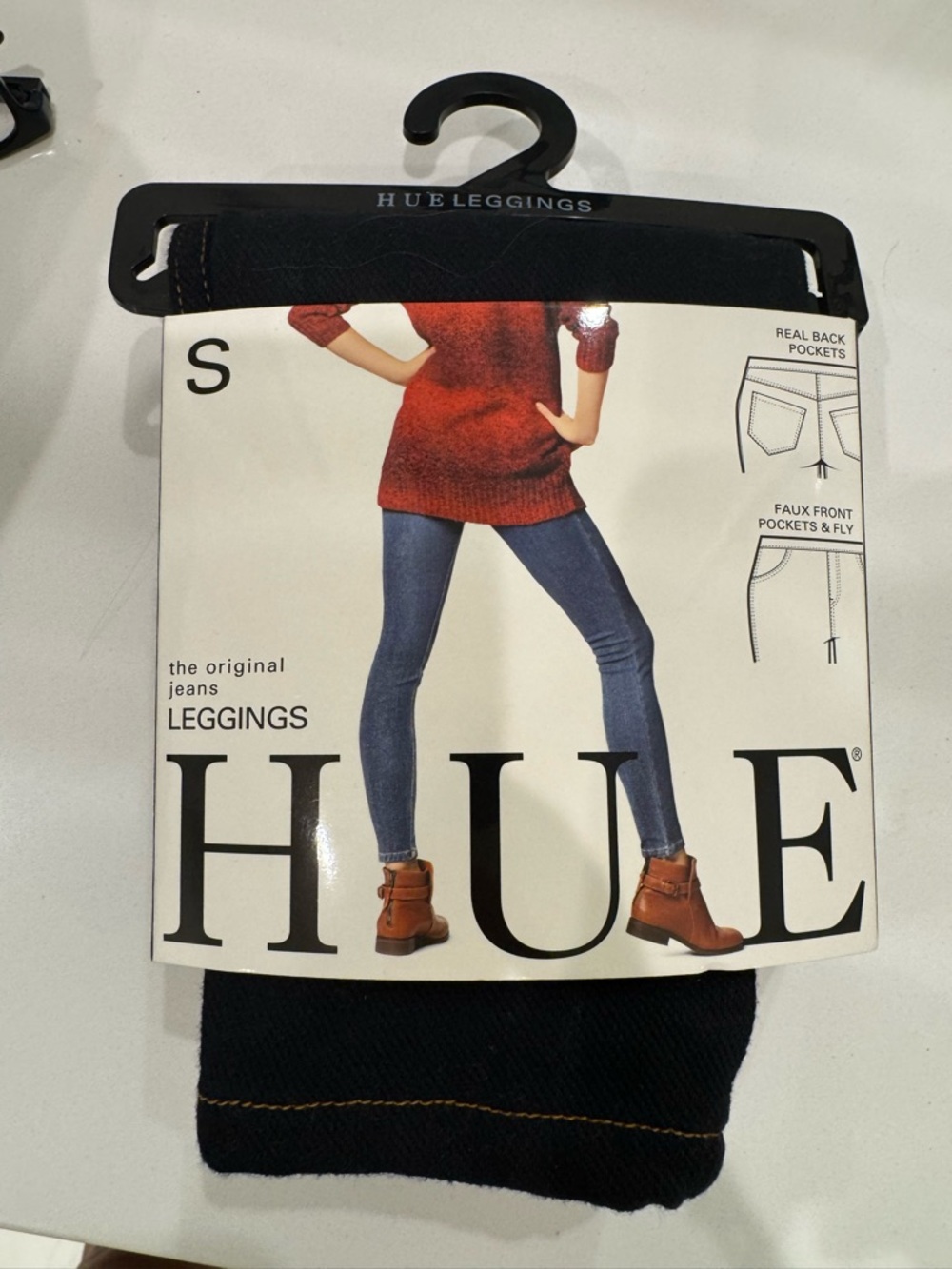 HUE Black Denim-Style Leggings
